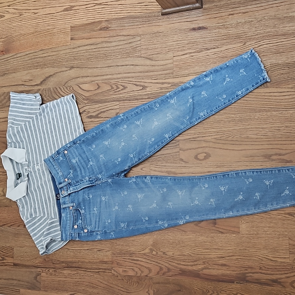 Gap Jeans High Rise True Skinny Floral Print